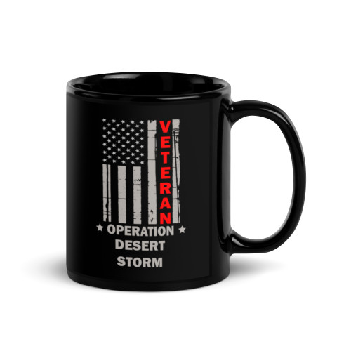 Operation Desert Storm Veteran Black Glossy Mug