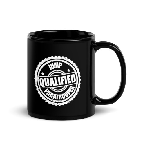 Jump Qualified Paratrooper Black Glossy Mug