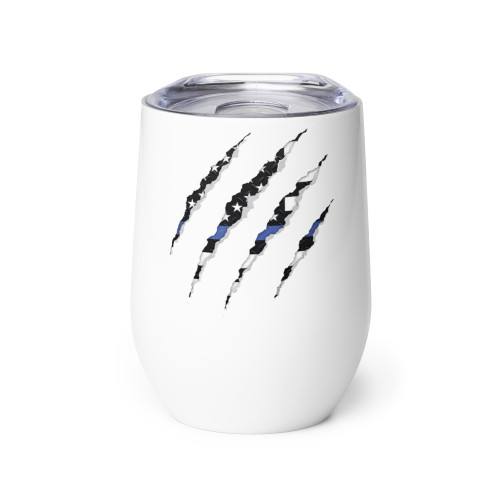 Blue Pine Scratches (Police) Wine tumbler