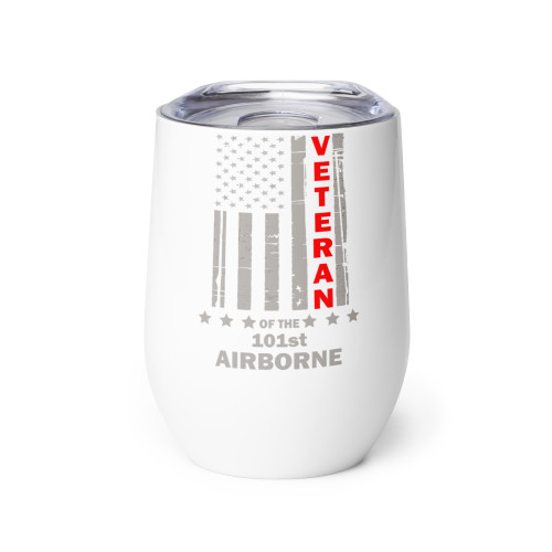 Veteran of the 101st Airborne Wine tumbler