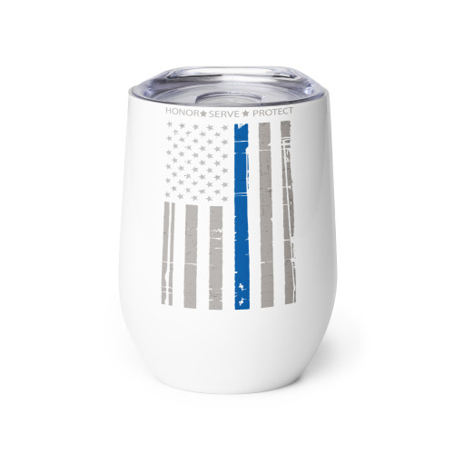 Honor Serve Protect (Thin Blue Line) Wine tumbler