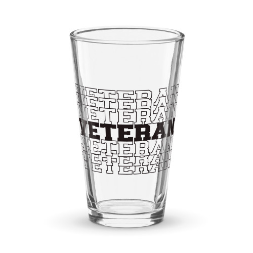 Veteran Stacked pint glass