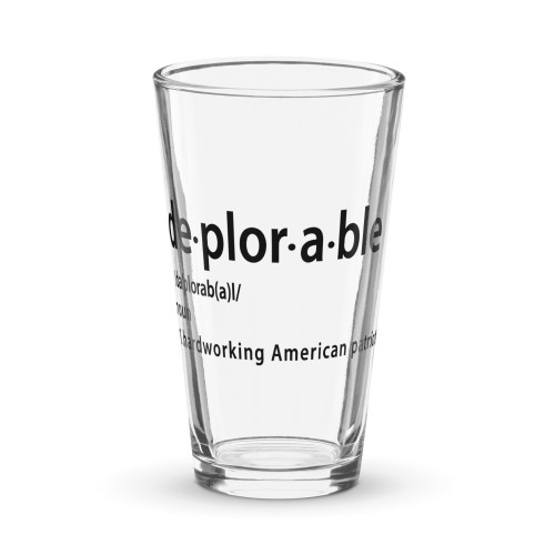 Deplorable pint glass