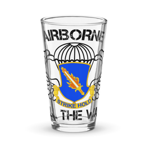 504 Airborne All the Way pint glass