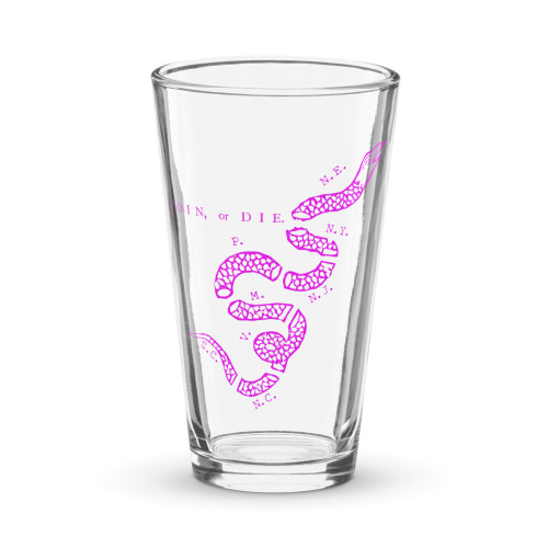 Join or Die (Pink) pint glass