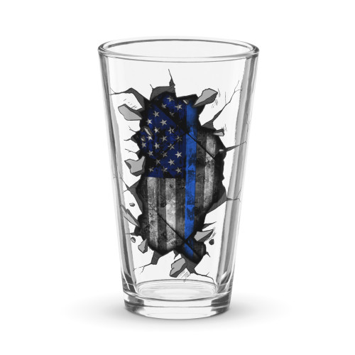 Blue Flag Inside pint glass