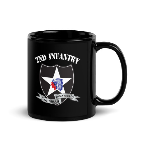 2nd Infantry (Indianhead) Black Glossy Mug