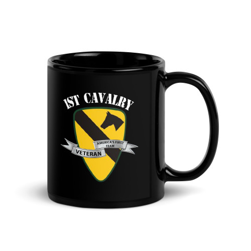 1st Cavalry (America's First Team) Black Glossy Mug