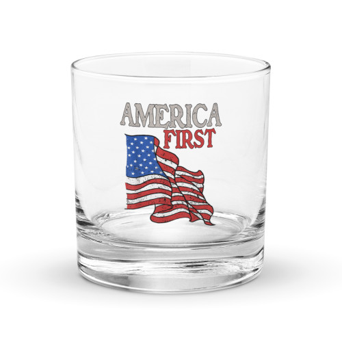 America First Rocks glass