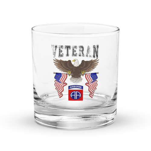 82nd Airborne Veteran Rocks glass