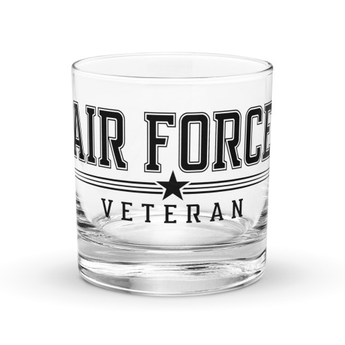Air Force Veteran Rocks glass