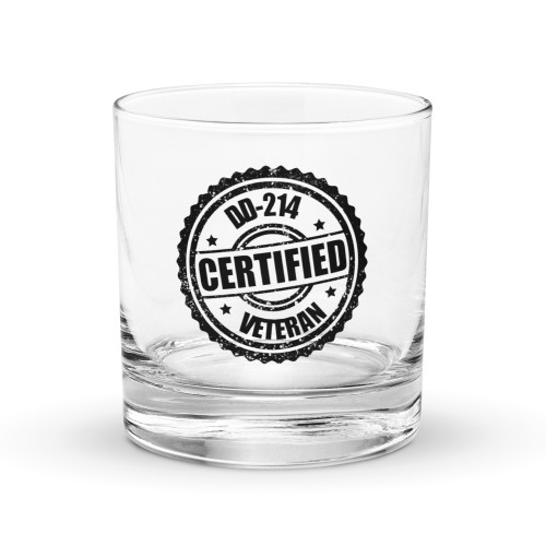 Certified DD-214 Veteran Rocks glass