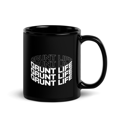 Grunt Life Circle Black Glossy Mug
