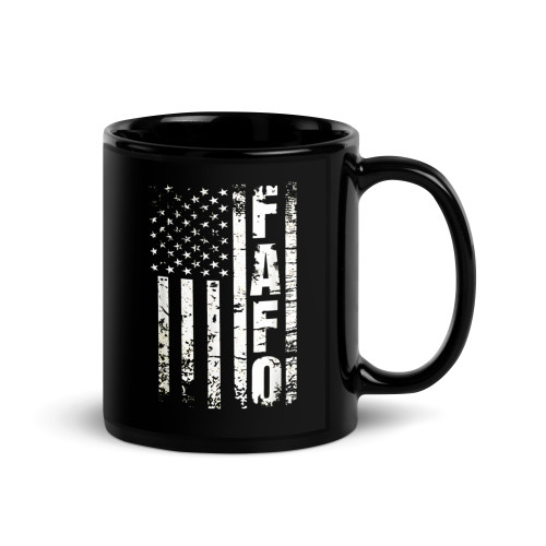 FAFO Flag Black Glossy Mug