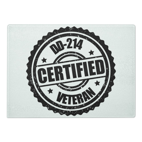 DD-214 Certified Veteran Glass cutting board