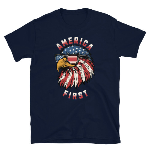 America First (Eagle with Shades) Short-Sleeve Unisex T-Shirt