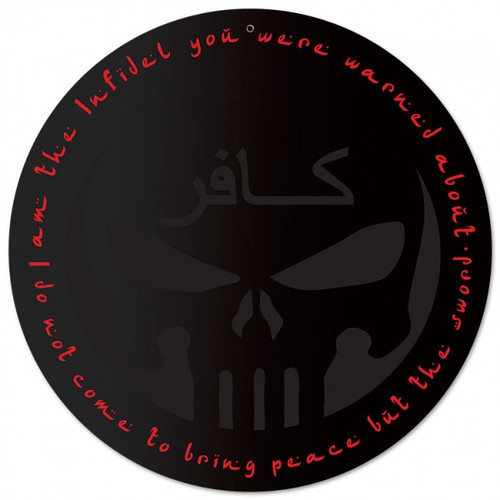 Black Infidel Metal Wall Sign (14X14)