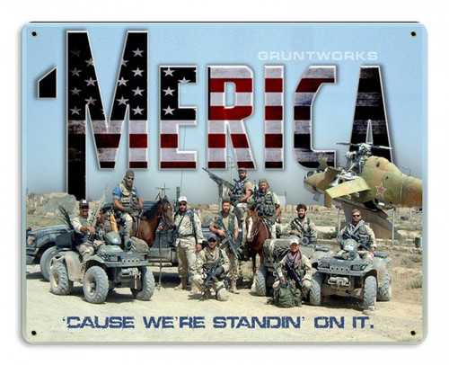 'Merica Metal Wall Sign (12X15)