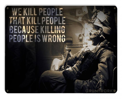 Killing People Is Wrong Metal Wall Sign (12X15)