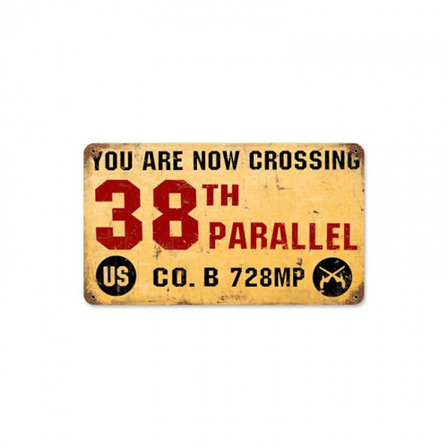 38TH PARALLEL Metal Wall Sign (14X8)