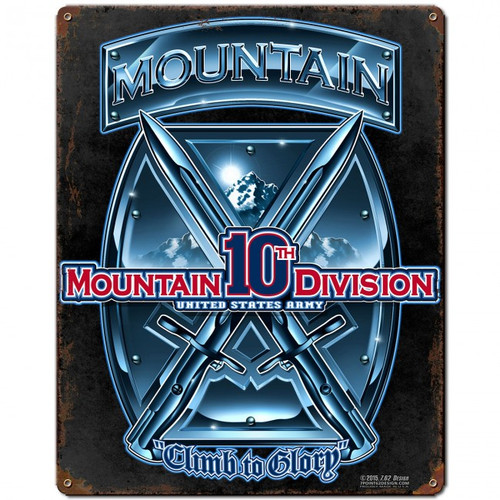 10th Mountain Metal Wall Sign (12X15)