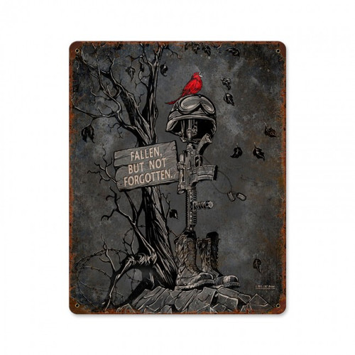 FALLEN NOT FORGOTTEN Metal Wall Sign (12X15)