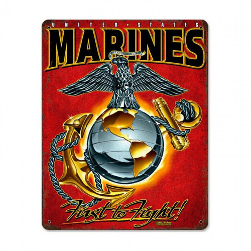 FIRST TO FIGHT Metal Wall Sign (12X15)