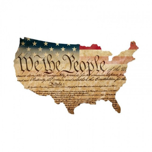CONSTITUTION USA Metal Wall Sign (25X16)