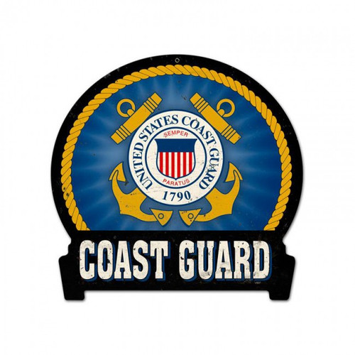 COAST GUARD Metal Wall Sign (15X16)