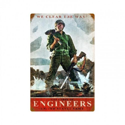 ARMY CORPS OF ENGINEERS Metal Wall Sign (12X18)