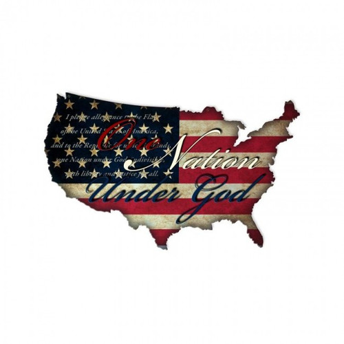 ONE NATION USA Metal Wall Sign (25X16)
