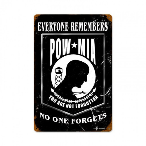 POW BLACK Metal Wall Sign (12X18)