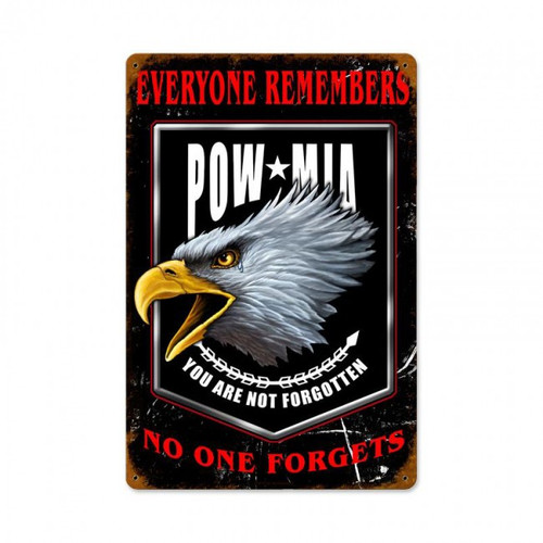 POW MIA Metal Wall Sign (12X18)