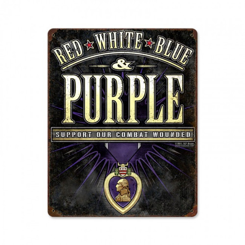 PURPLE HEART Metal Wall Sign (12X15)