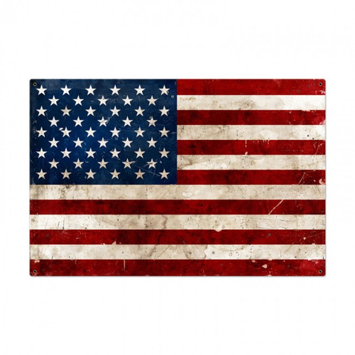 USA FLAG Metal Wall Sign (36X24)