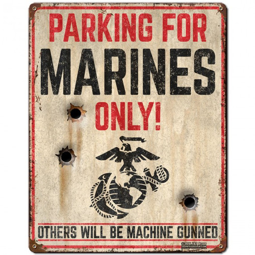 USMC PARKING Metal Wall Sign (12X15)