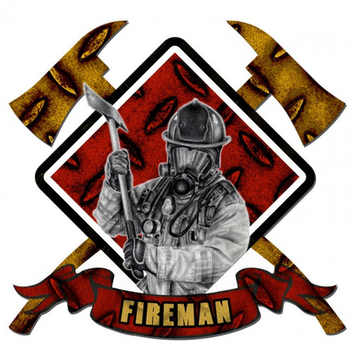 AXE SHIELD Metal Wall Sign (17X17)