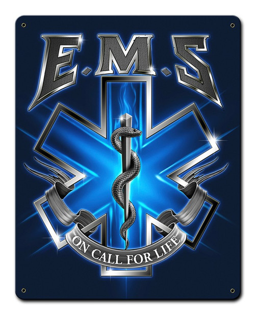 EMS ON CALL Metal Wall Sign (12X15)