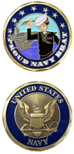 US Navy Proud Navy Brat Challenge Coin