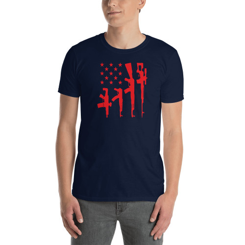 Gun Flag (Red) Short-Sleeve Unisex T-Shirt