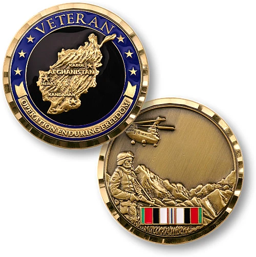Operation Enduring Freedom Veteran Brass Challenge Coin