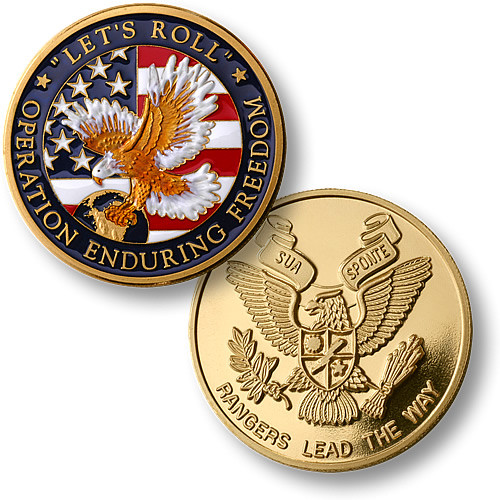 Operation Enduring Freedom "Rangers Lead The Way" MerlinGold® (39mm) Challenge Coin