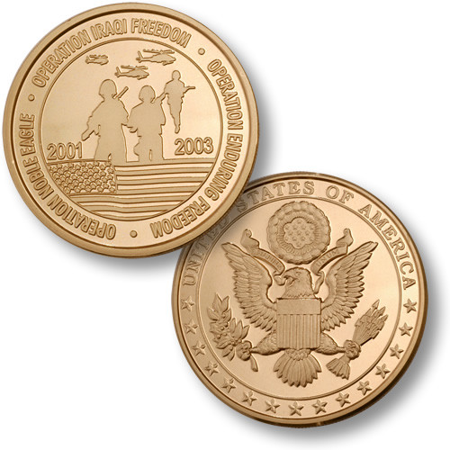 Three Operations - U.S. Seal MerlinGold® (50mm) Challenge Coin