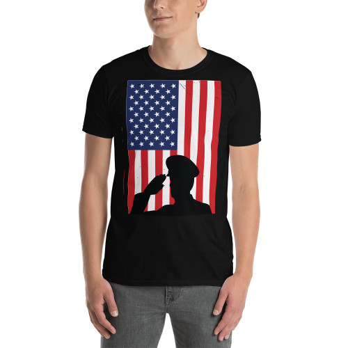 American Flag Salute Short-Sleeve Unisex T-Shirt