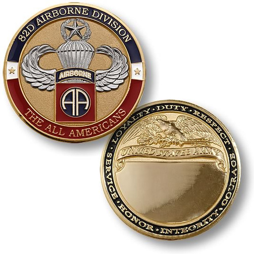 82nd Airborne Division Master Jump Brass Challenge Coin