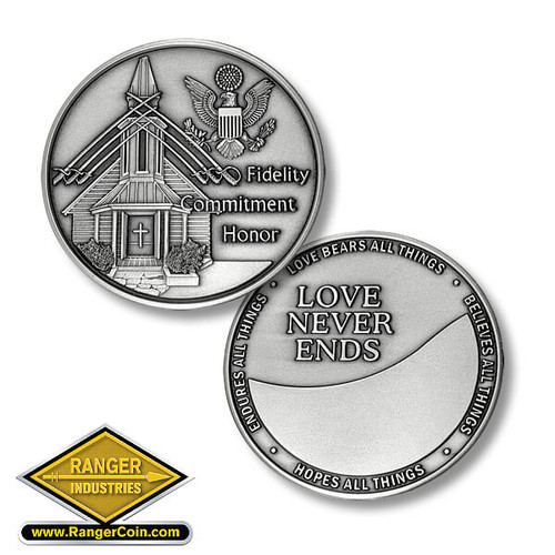 Fidelity, Commitment, Honor - Wedding Medallion Challenge Coin