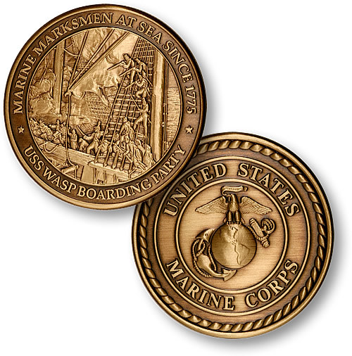 U.S. Marine Marksmen at Sea Challenge Coin