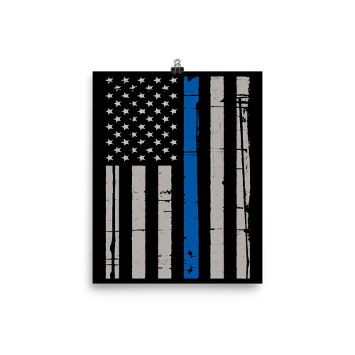 Blue Line Flag Poster