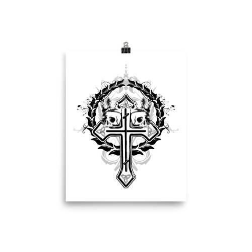 Cross with Skulls Poster