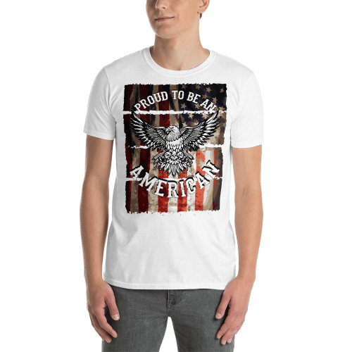 Proud to be an American (Eagle Flag) Short-Sleeve Unisex T-Shirt